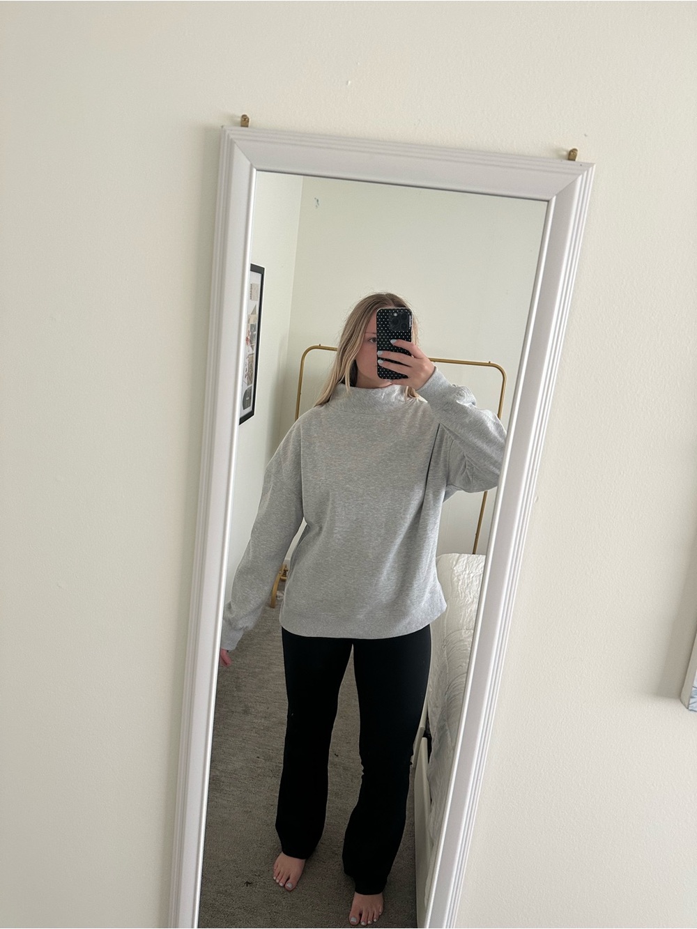 Light Gray Mock Neck Women's Top - Casual Comfort